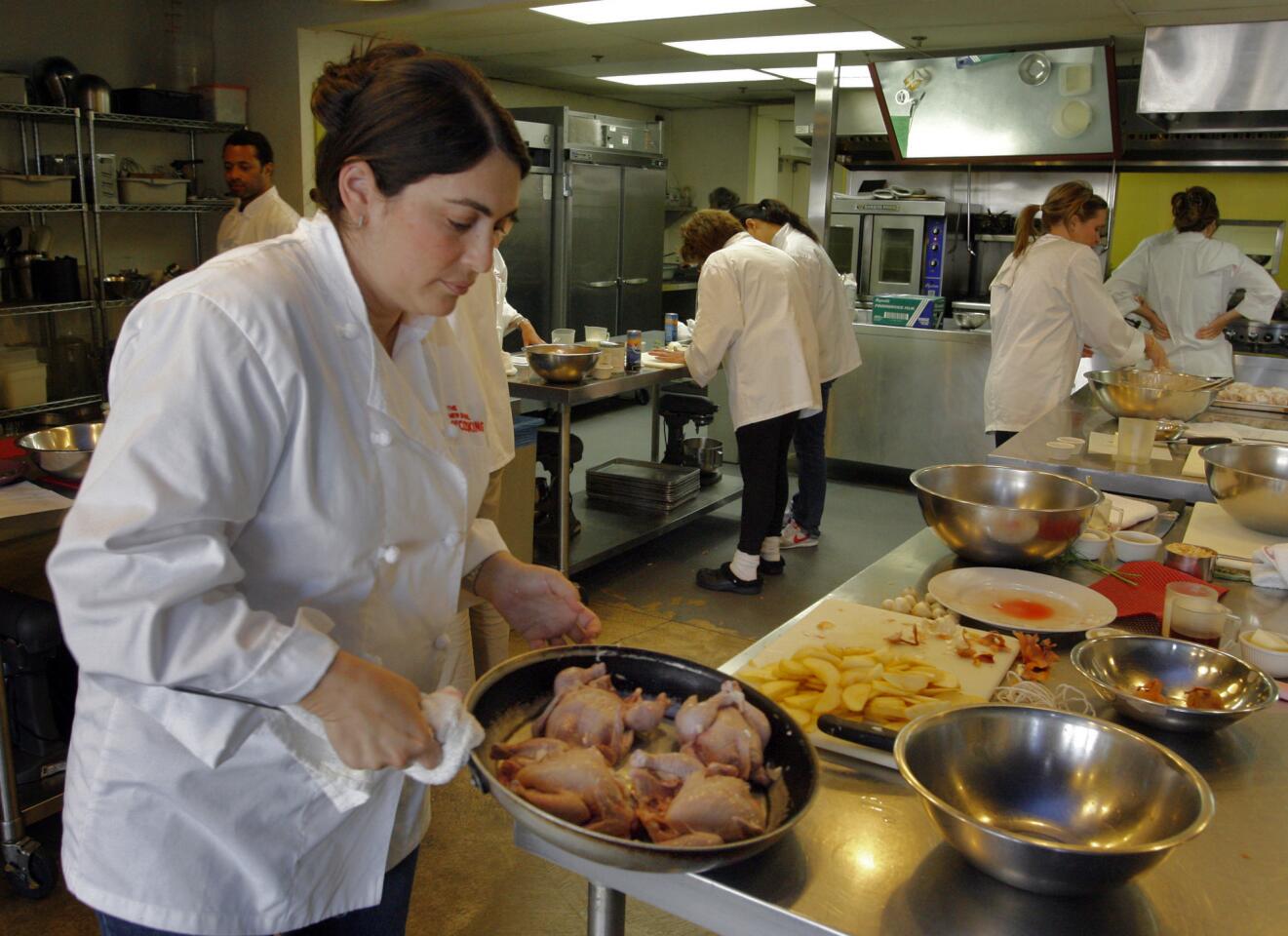 Students at The New School of Cooking in Culver City