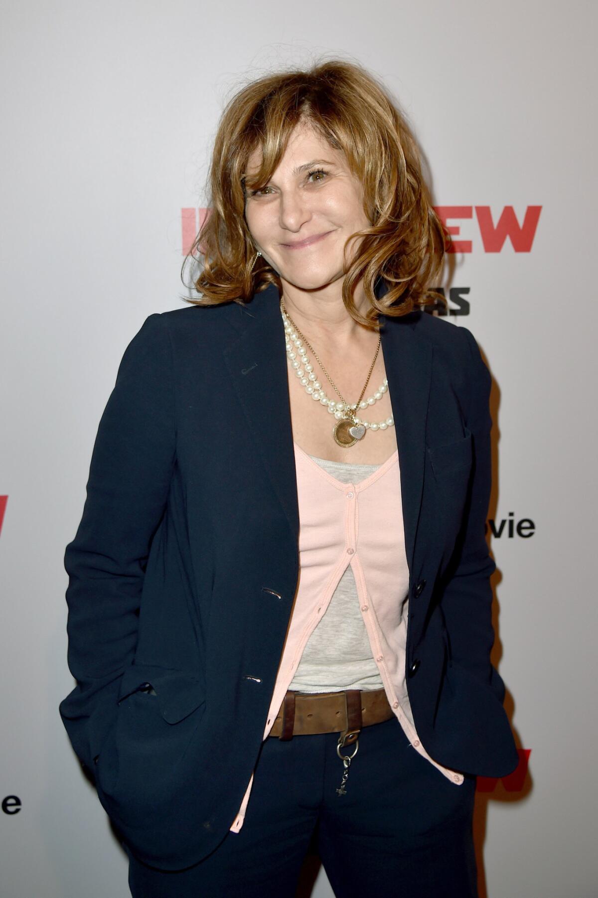 Sony Pictures Entertainment co-Chairman Amy Pascal attends the premiere of "The Interview" in Los Angeles on Dec. 11. Sony announced Wednesday it was pulling the plug on the Dec. 25 release of the film due to threats from hackers.