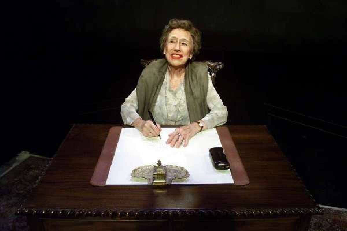 Jean Stapleton playing Eleanor Roosevelt in a 2000 production of "Eleanor: Her Secret Journey" at the Canon Theatre in Beverly Hills.