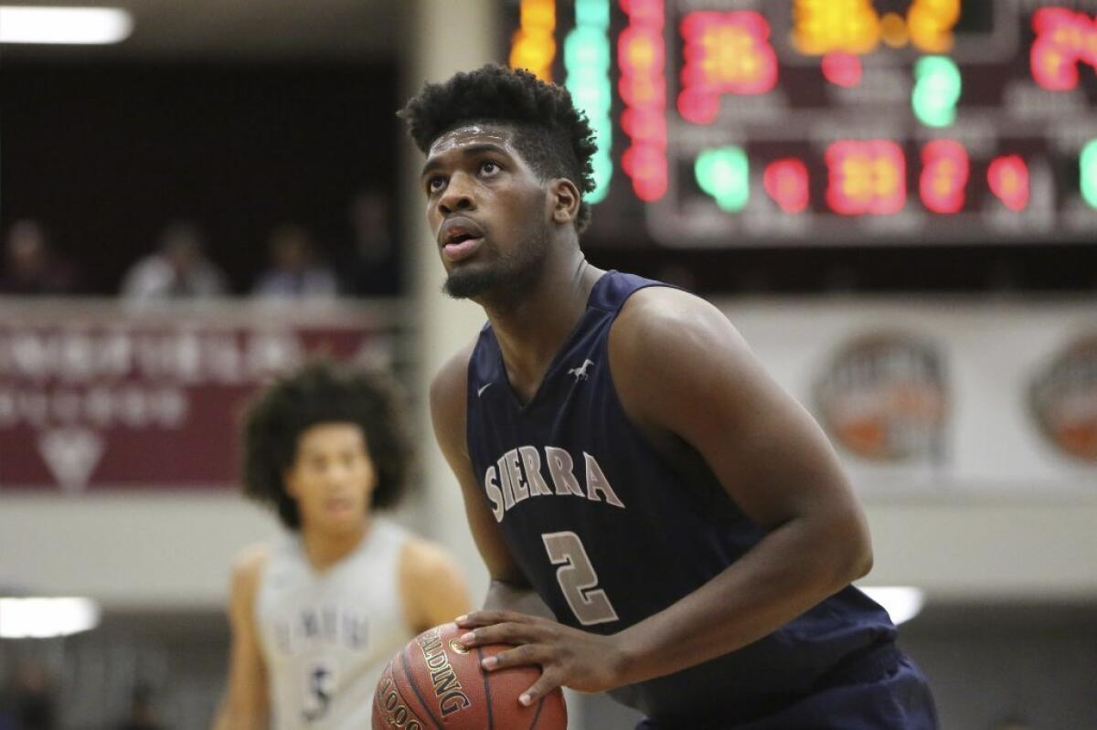 Sierra Canyon forward Cody Riley (2) shoots a free throw against La Lumiere during a high school basketball game in the 2017 Hoophall Classic on Jan. 16.