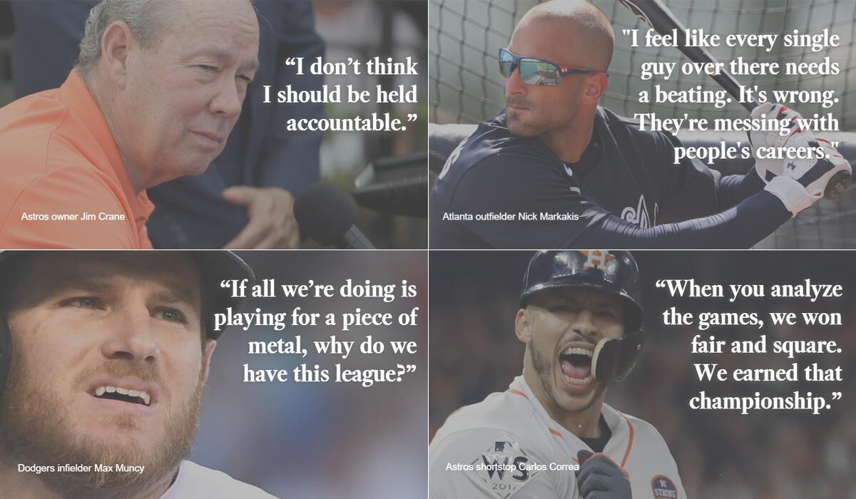 The best quotes on the Astros cheating scandal, in meme form - Los Angeles  Times