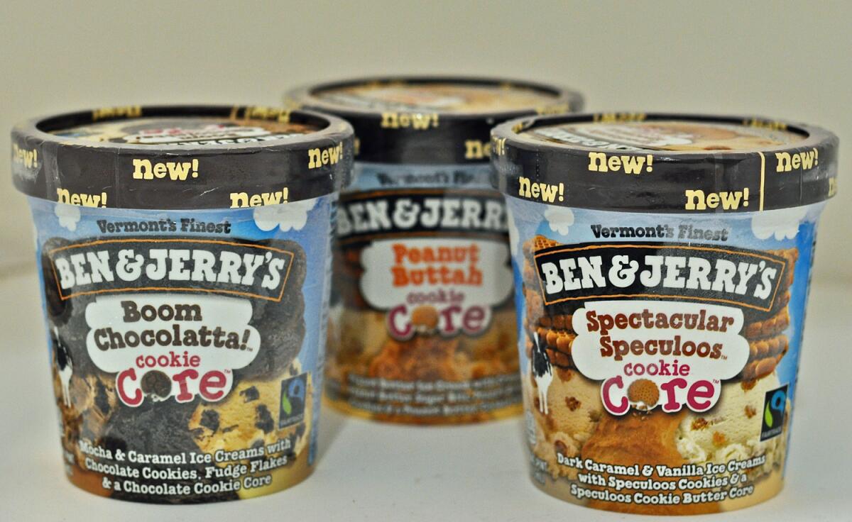Ben & Jerry's has released three new flavors: Boom Chocolatta Cookie Core, Peanut Buttah Cookie Core and Spectacular Speculoos Cookie Core.