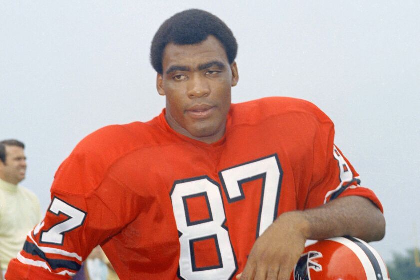 Defensive end Claude Humphrey of the Atlanta Falcons is pictured in 1971. (AP Photo)