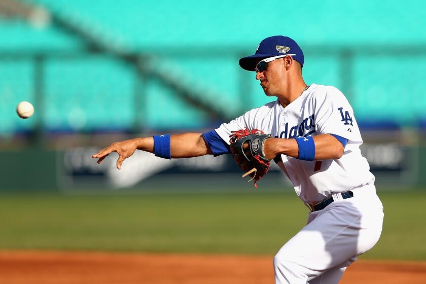 Alex Guerrero made the Dodgers' 25-man roster but is not part of the second-base platoon planned by Manager Don Mattingly, who will be using Justin Turner and Dee Gordon.