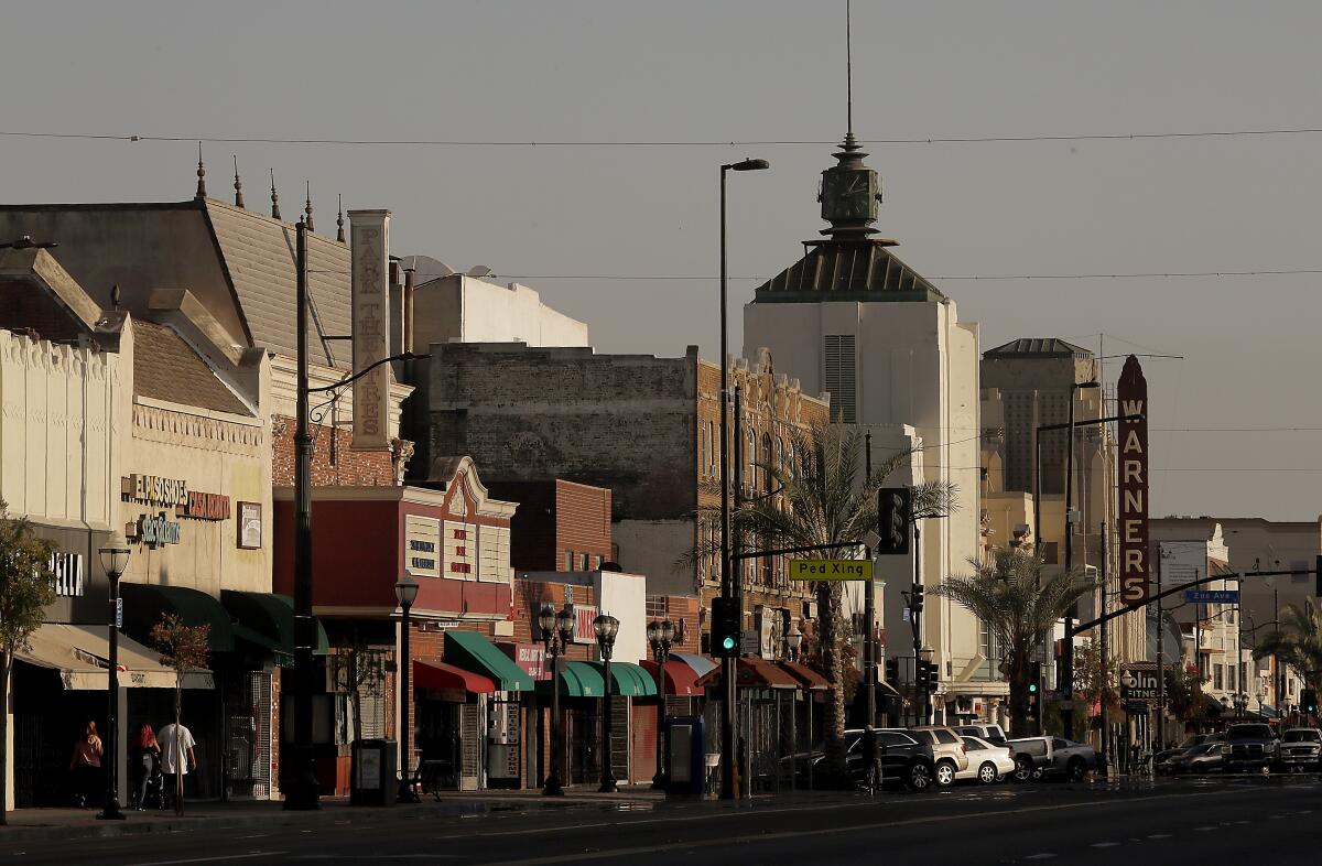 Shops and buildings in Huntington Park