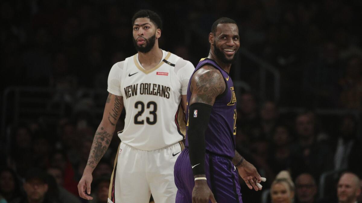 LeBron James and Anthony Davis will be teammates — at least Sunday in the All-Star game.