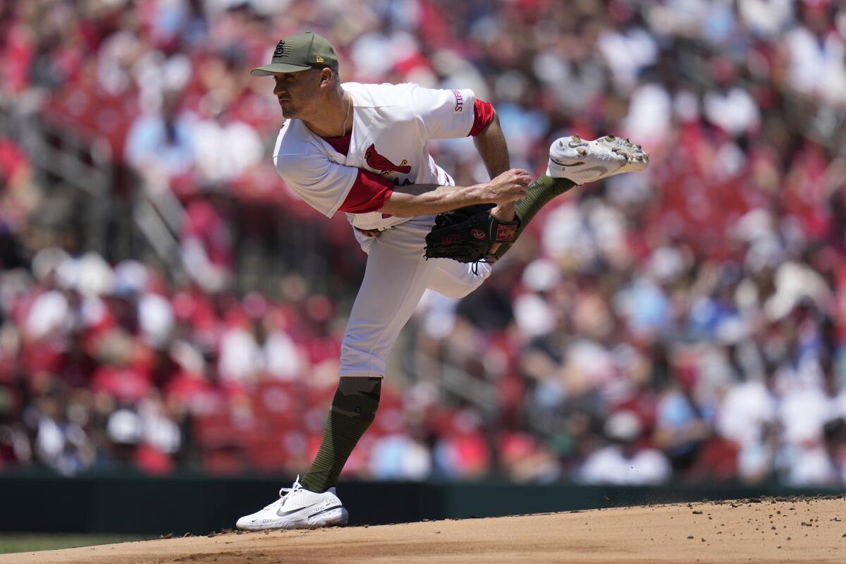 St. Louis Cardinals starting pitcher Jack Flaherty delivers during the first inning Sunday.
