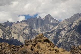 Lone Pine, CA - June 22: A view of Mount Whitney, the highest mountain in the contiguous United States and the Eastside of the Sierra Nevada Mountains, with an elevation of 14,505 feet and the Alabama Hills in the foreground in Lone Pine Wednesday, June 22, 2022. .(Allen J. Schaben / Los Angeles Times)