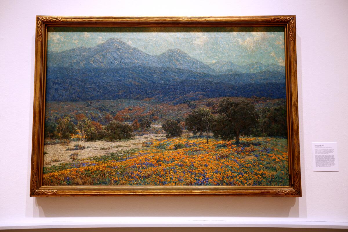 Painter Granville Redmond was well known for his California poppies paintings, being displayed at the Laguna Art Museum.