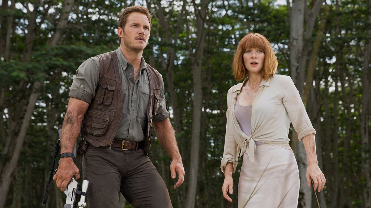 Chris Pratt and Bryce Dallas Howard star in the 2015 franchise reboot "Jurassic World."