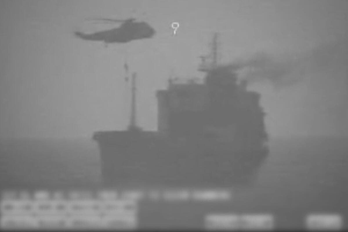 Video released by the U.S. appears to show Iranian commandos fast-roping down from a helicopter onto the MV Wila oil tanker