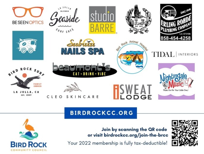 Screenshots of businesses involved in the Bird Rock Merchant Discount app.