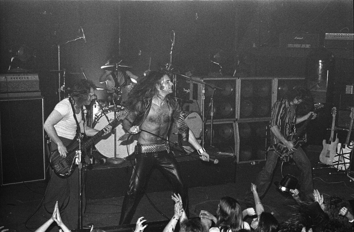 Van Halen performs at the Whisky a Go Go, 1977.