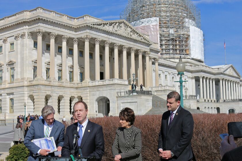Rep. Adam Schiff (D-Burbank) speaks at a news conference on Capitol Hill on March 18 to discuss a resolution calling for President Obama to seek the republic of Turkey's acknowledgement of the Armenian genocide, which began in what is modern day Turkey in 1915.