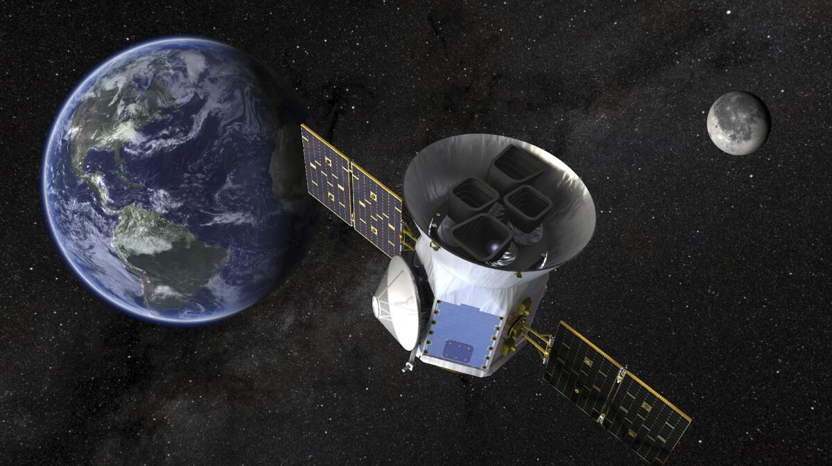 Illustration of high-powered Tess telescope in space