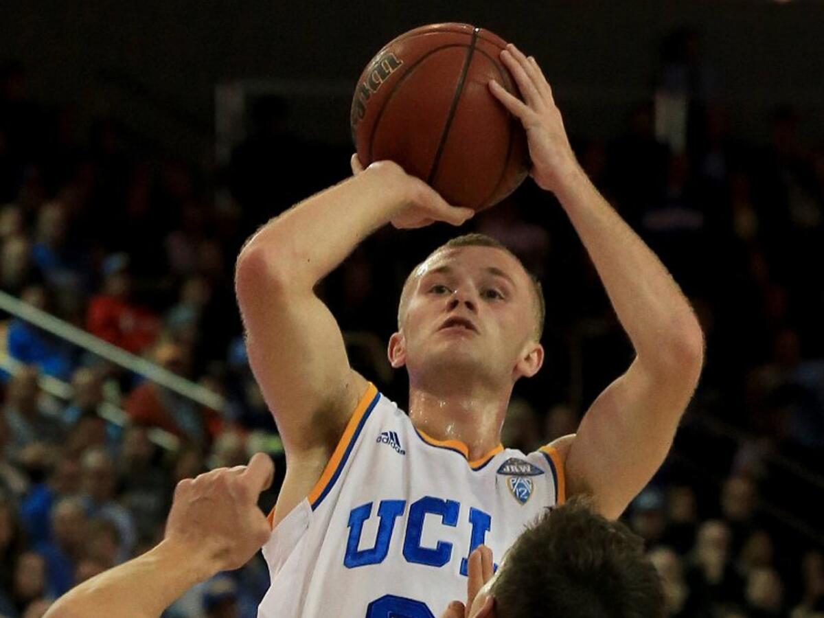 UCLA point guard Bryce Alford shoots over a Gonzaga defender earlier this year.