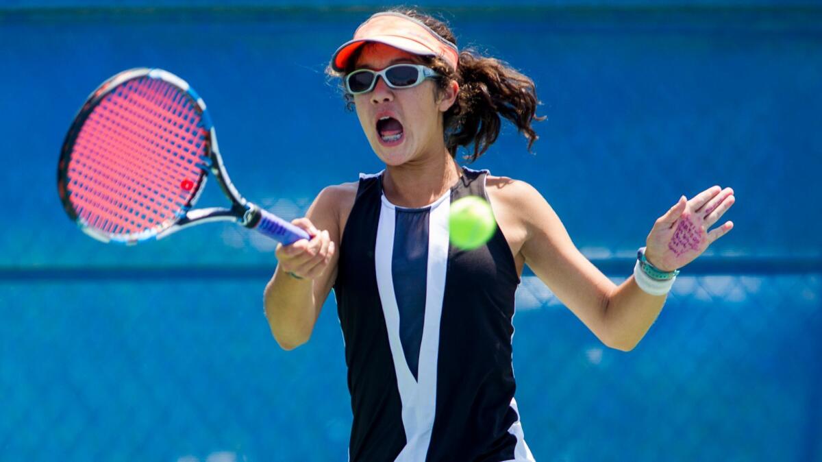 Rebecca Lynn, shown competing at the Southern California Junior Sectionals in 2017, has reached the girls' 18s title match.