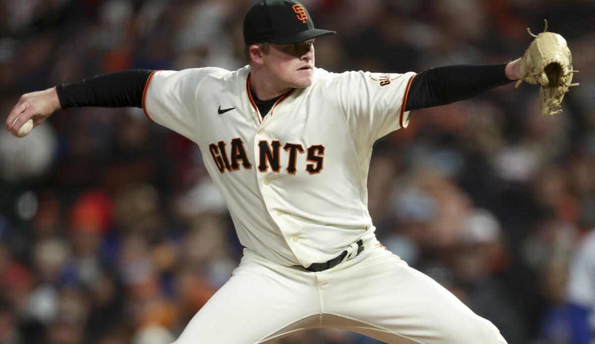 San Francisco Giants starting pitcher Logan Webb delivers during the third inning.