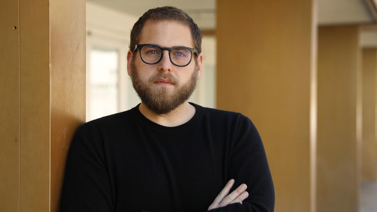 Jonah Hill, seen Tuesday at the West Los Angeles Courthouse, where he directed his first film, "Mid90s," about a young boy trying to get into the skateboarding scene in L.A. The movie is loosely based on Hill's own experiences growing up.