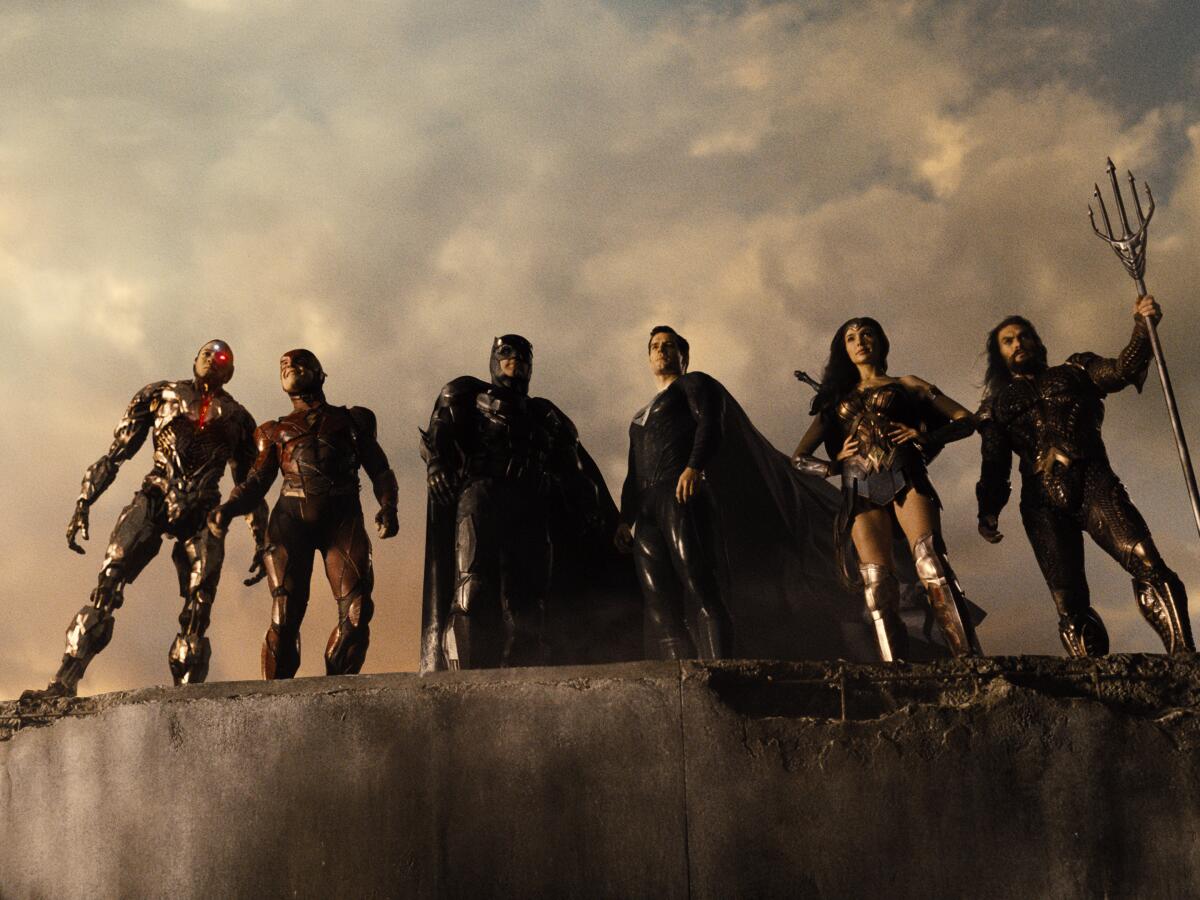 Cyborg, the Flash, Batman, Superman, Wonder Woman and Aquaman