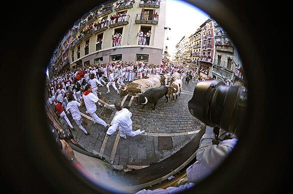 Running with the bulls in Pamplona