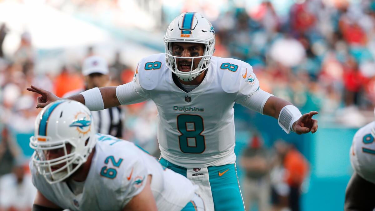 Backup quarterback Matt Moore will get another start Sunday when the Dolphins play at New England.