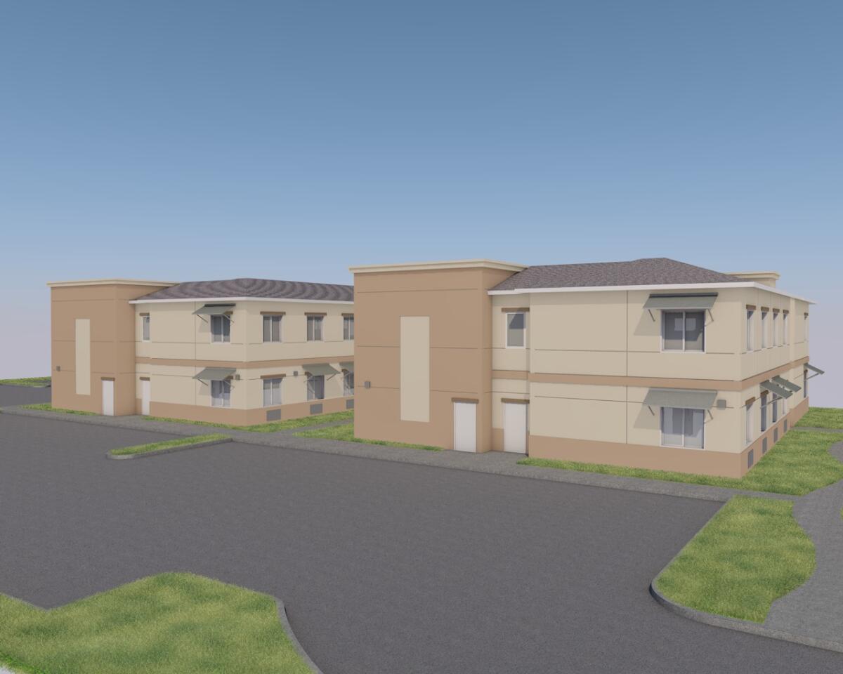 A rendering of the 29-unit senior low-income housing project to be constructed in Fountain Valley.