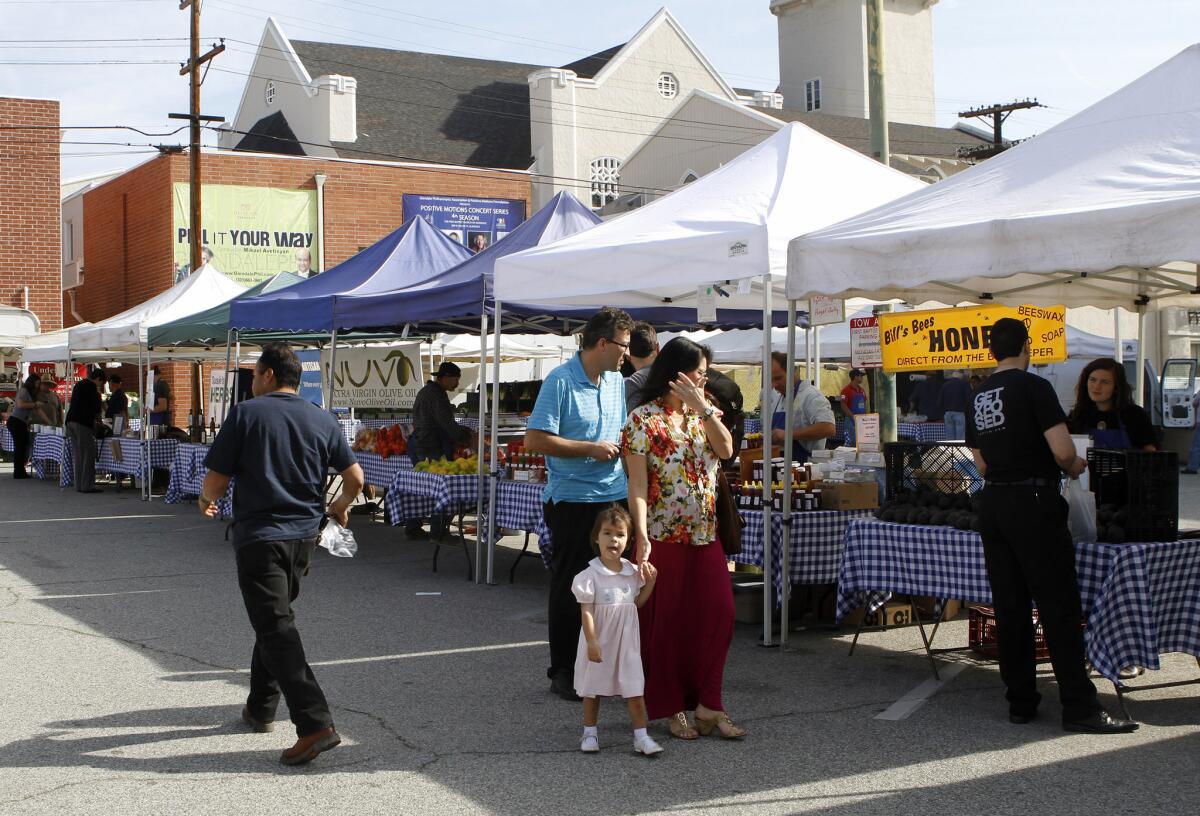 The Glendale Farmers Market has been in its new location, the parking lot of the First Baptist Church, for three weeks now. About 35 vendors are at the new location, pictured on Thursday, Jan. 23, 2014.