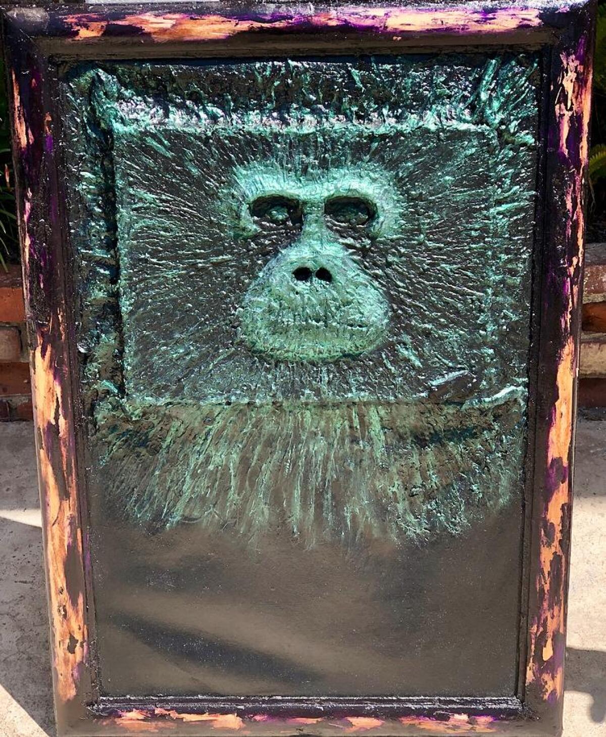 ‘Harambe Returns’ by James Heldt, acrylic paint and texture paste