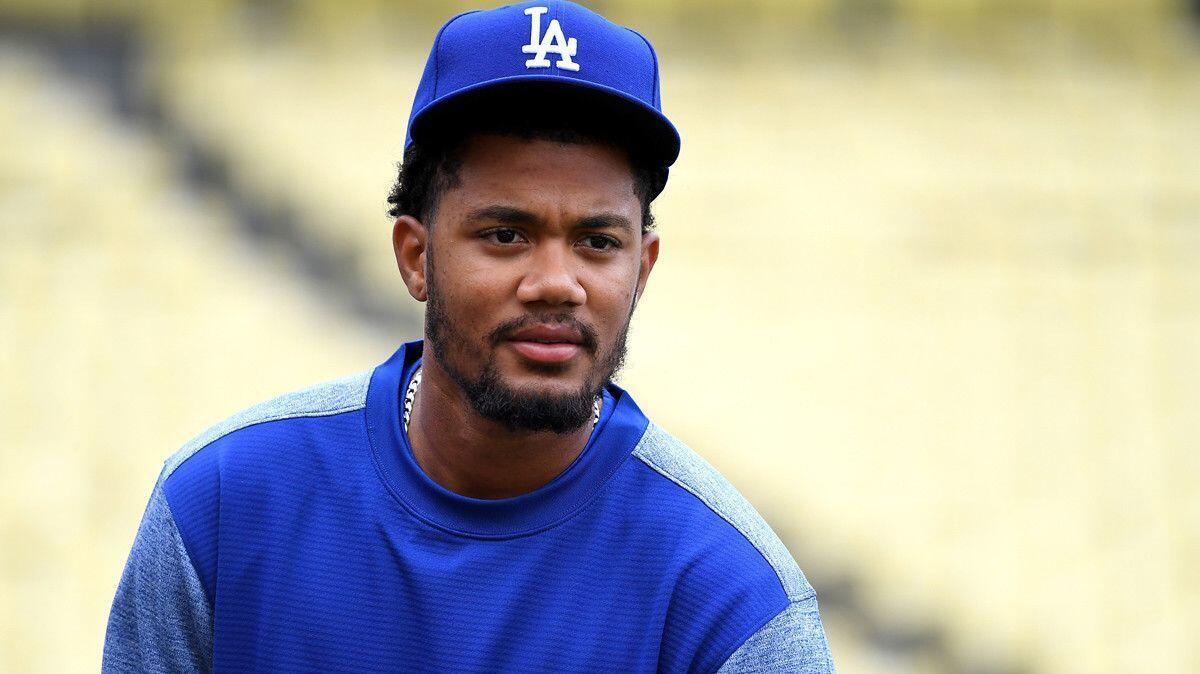 Dodgers relief pitcher Dennis Santana was called up from AA after Kenta Maeda was placed on the 10-day disabled list with a right hip strain at Dodger Stadium on Wednesday.
