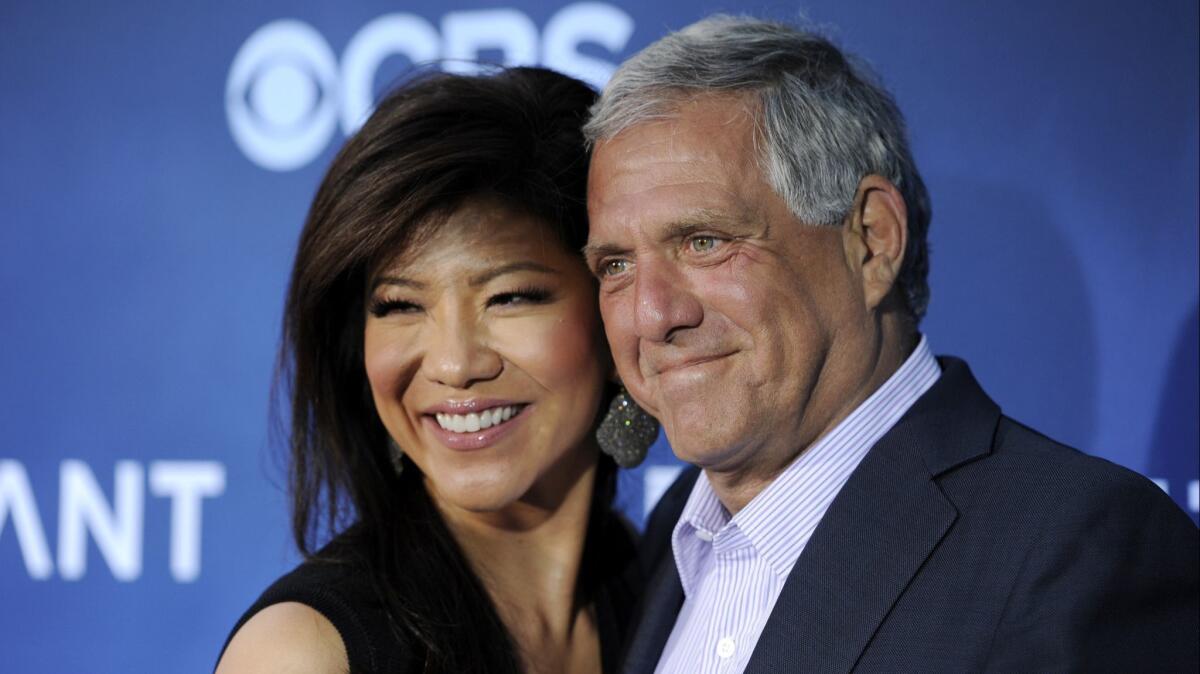 Julie Chen, left, and Les Moonves.