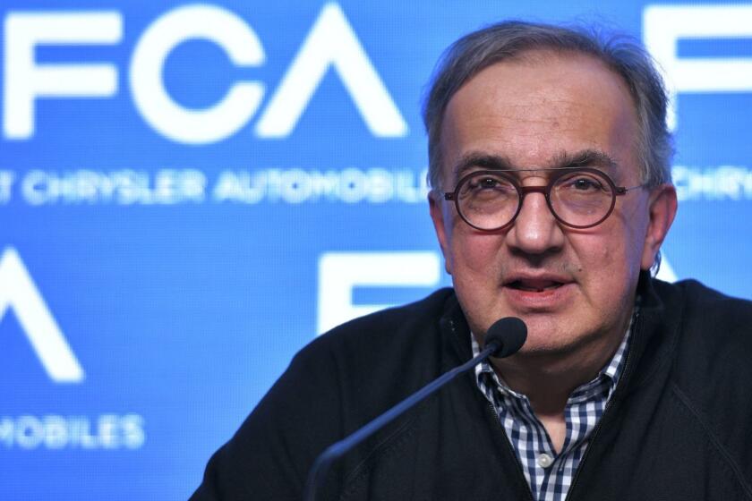 (FILES) In this file photo taken on June 1, 2018 FCA Fiat Chrysler Automobiles's Chief Executive Officer Sergio Marchionne speaks during a press conference after the FCA Capital Markets Day in Balocco. The boss of Fiat Chrysler (FCA) and Ferrari, the Italian-Canadian Sergio Marchionne, whose illness precipitated its departure, is a tough man who has straightened the Fiat group in 14 years to make it an international mastodon. / AFP PHOTO / Piero CRUCIATTIPIERO CRUCIATTI/AFP/Getty Images ** OUTS - ELSENT, FPG, CM - OUTS * NM, PH, VA if sourced by CT, LA or MoD **
