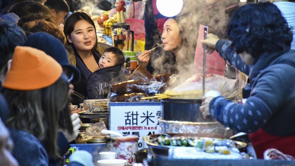 Gwangjang Market in Seoul is considered the biggest food market in the city, with more than 200 vendors. Those vendors are particularly known for their mung bean pancakes.