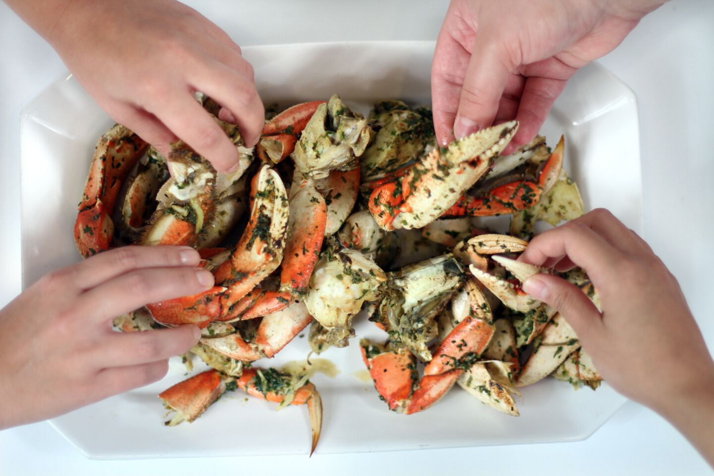 Grilled Dungeness crabs