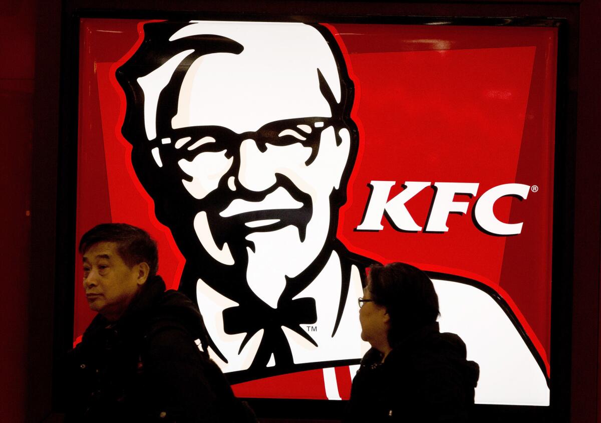 McDonald's and KFC in China are facing a new food-safety scandal after a TV station reported a supplier sold them expired beef and chicken. Above, a KFC restaurant at a Beijing shopping mall.