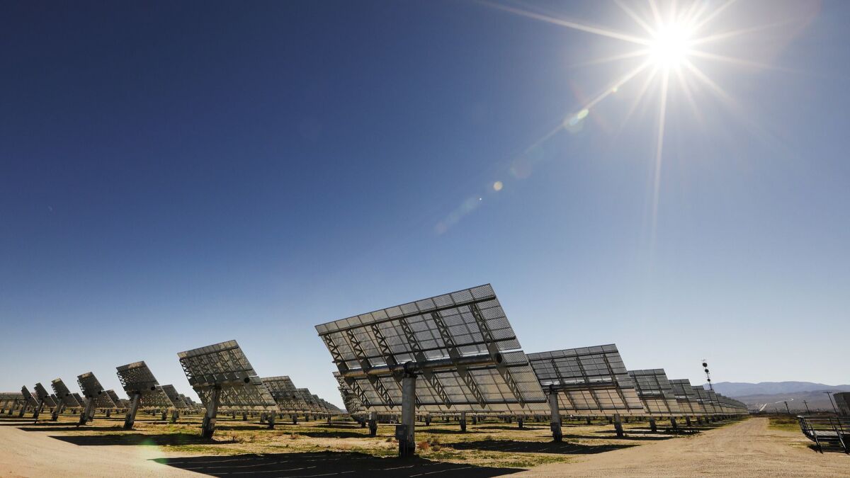 A solar power facility in Borrego Springs, Calif., on Feb. 11.