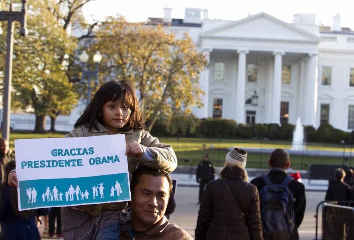 Supporters of immigration reform attend a rally in front of the White House on Friday thanking President Obama for his executive action on illegal immigration.