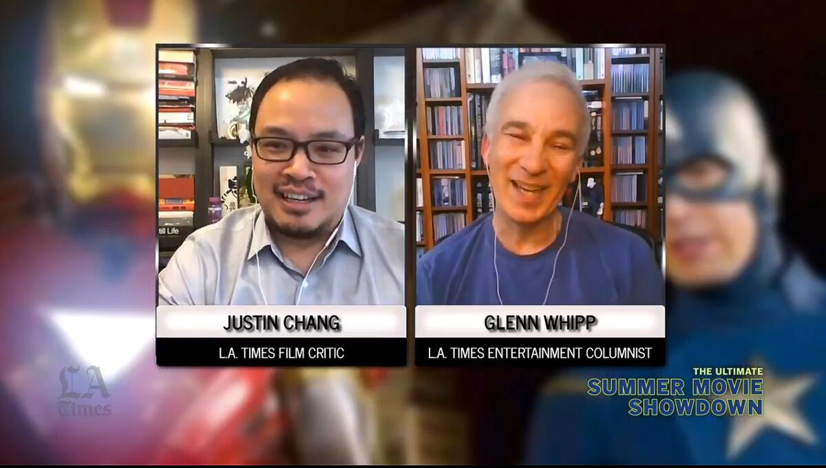 Los Angeles Times film critic Justin Chang and entertainment columnist Glenn Whipp host the inaugural episode of “The Ultimate Movie Summer Showdown" with a discussion of Marvel's “The Avengers."