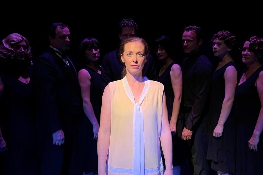 Natasha Harris, center, plays the title character in "Jane: A Ghost Story" at Lamb's Players Theatre.