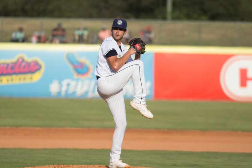 Padres pitching prospect Tom Cosgrove at Double-A San Antonio.
