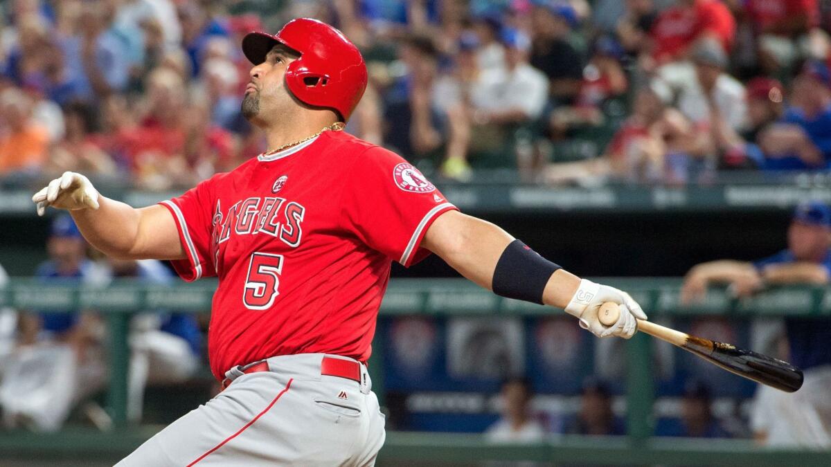 The Angels' Albert Pujols will miss Wednesday's game against Oakland but will be ready to play Friday in Seattle, manager Mike Scioscia said.