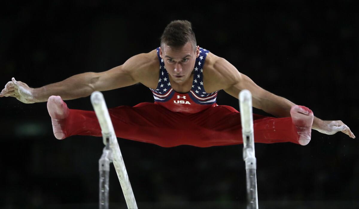 Sam Mikulak of the U.S. has an outside shot at a medal in today's men's individual all-around gymnastics event.