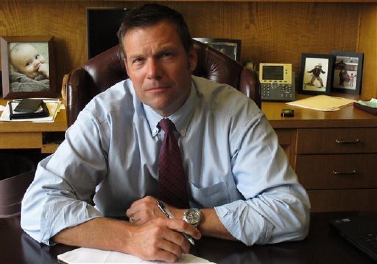 Kansas Secretary of State Kris Kobach, the architect of the state's proof-of-citizenship law for new voters.