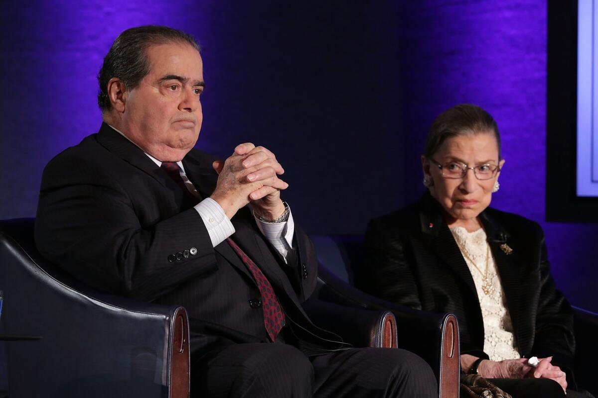 Justices Antonin Scalia and Ruth Bader Ginsburg discuss the Supreme Court.