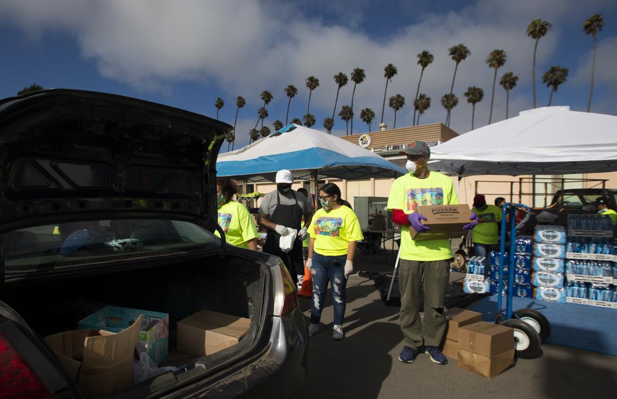 A food distribution in Oxnard on July 19.