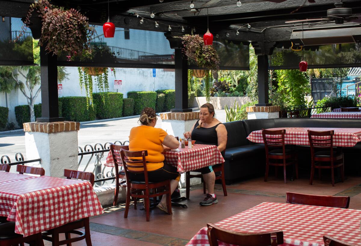 Guests enjoy lunch at Sonny's Pizza & Pasta in San Clemente. 