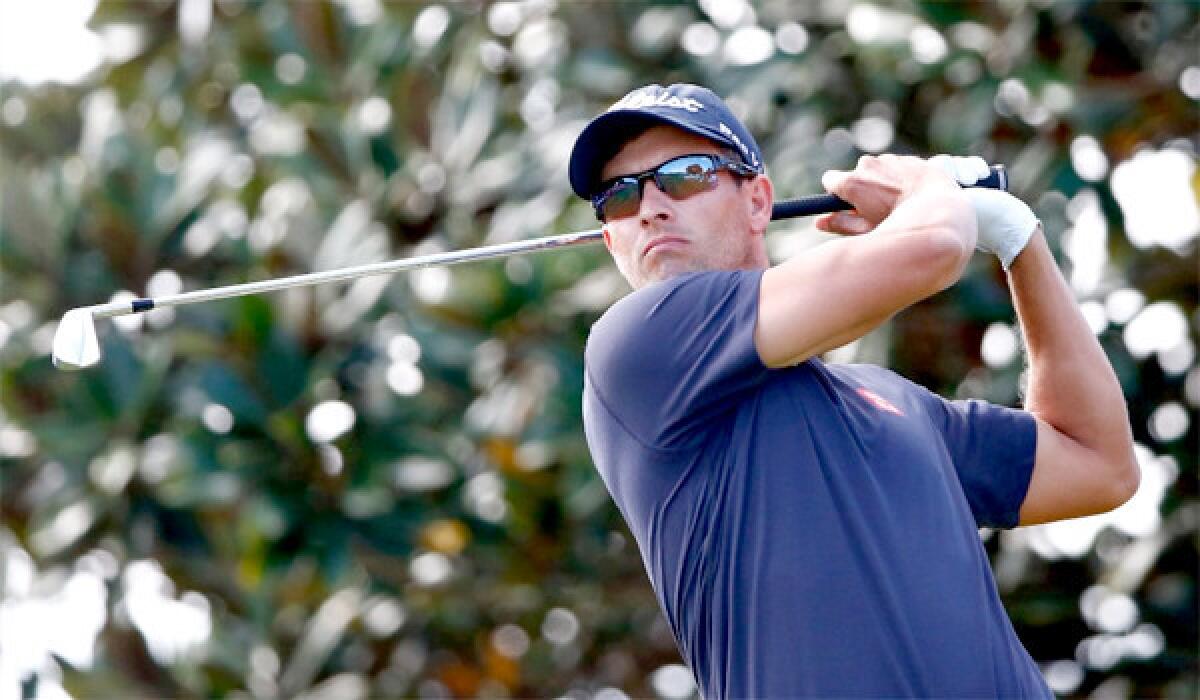 Adam Scott's 10-under par 62 on Thursday tied the Bay Hill course record during the first round of the Arnold Palmer Invitational.