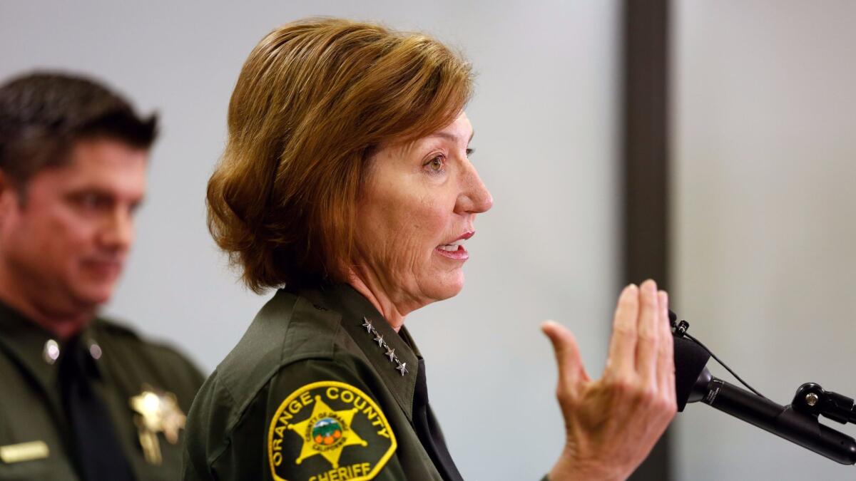 Orange County Sheriff Sandra Hutchens has announced that she will not seek reelection. Her term will end January 2019.