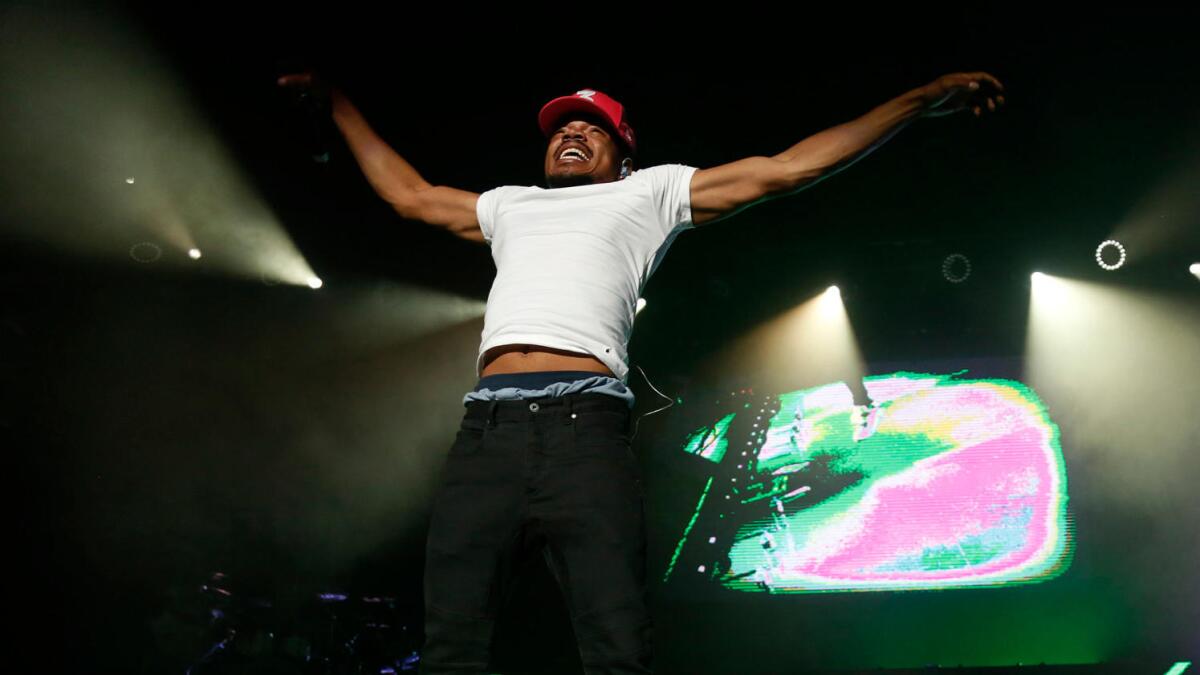 Chance the Rapper performs at the Greek Theatre earlier this year.