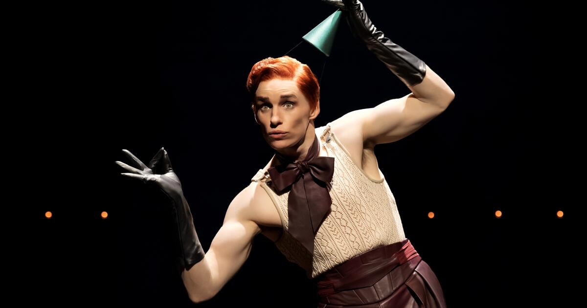 Evaluation: ‘Cabaret’ with a kinetic Eddie Redmayne can’t redeem a faltering Broadway revival